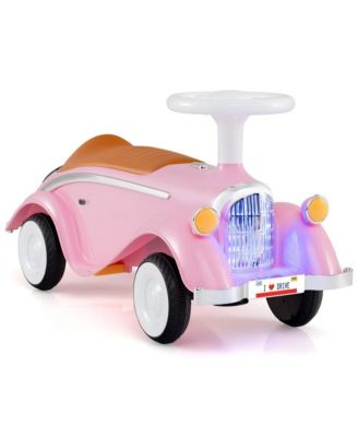 Toddler Ride On Car with Steering Wheel Lights Storage Seat and Four Wheel Stability