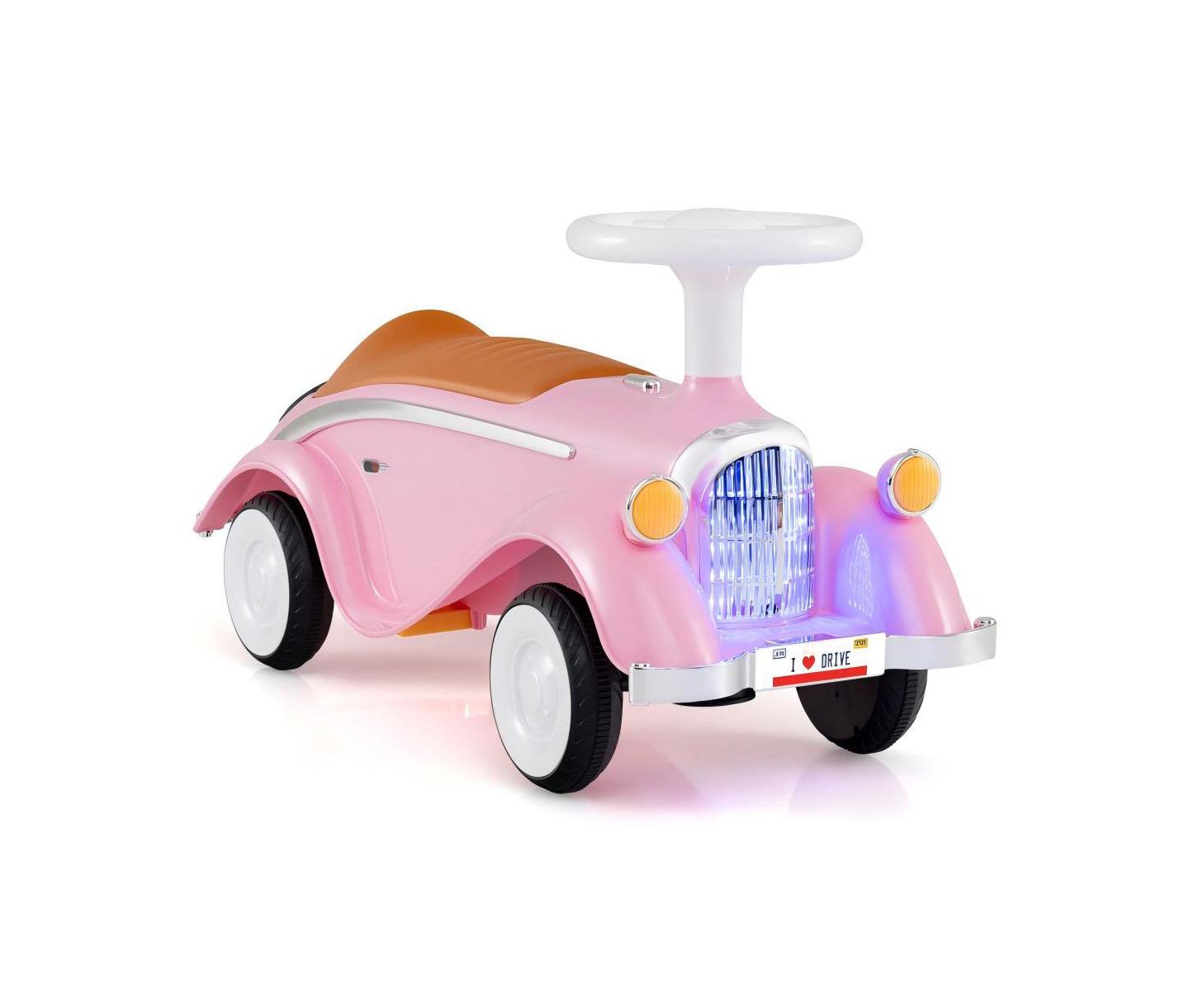 Детская игрушка HONGGE Toddler Ride-On Car with Steering Wheel, Lights and Storage, Ages 1.5-3, цвет: Розовый — фото 1
