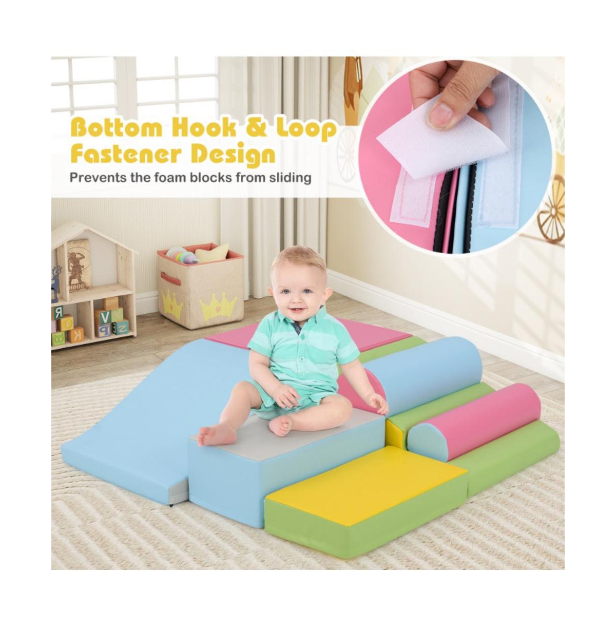 Hongge Soft Foam Climbing Block Set for Toddlers with Stackable Shapes for Active Play