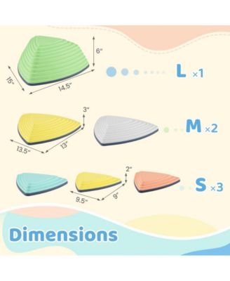 Kids Balance Stepping Stones Set of Six with Textured Surface and Motor Skill Training