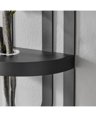 Jacob Modern Black Metal Double Oval Frame Clear Glass Wall Mounted Vase