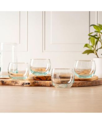 Clear Stemless Wine Goblets - Set of 4