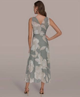 Women's Faux-Wrap Sleeveless Dress