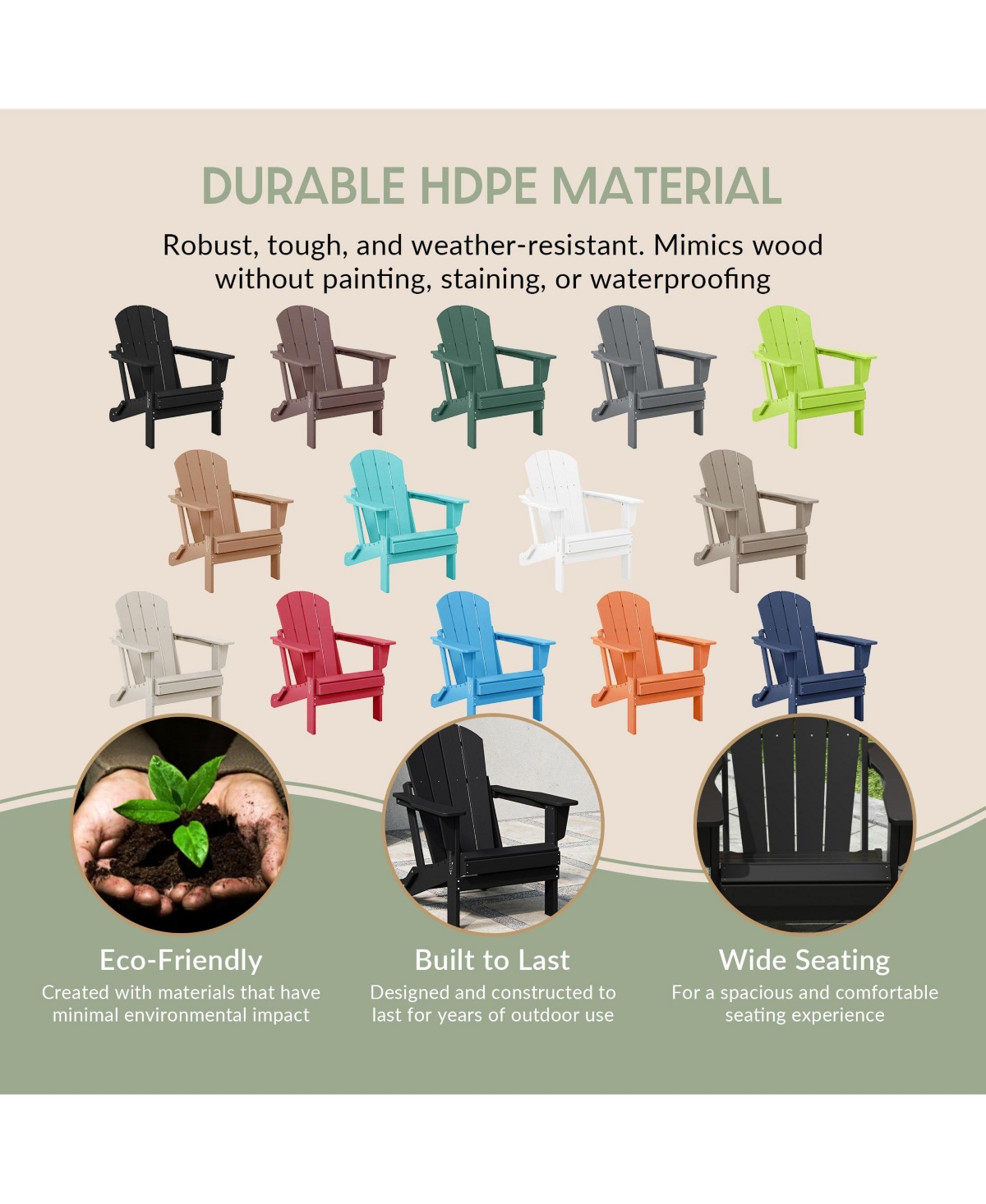 WestinTrends All-Weather Contoured Outdoor Poly Folding Adirondack Chair (Set of 8)