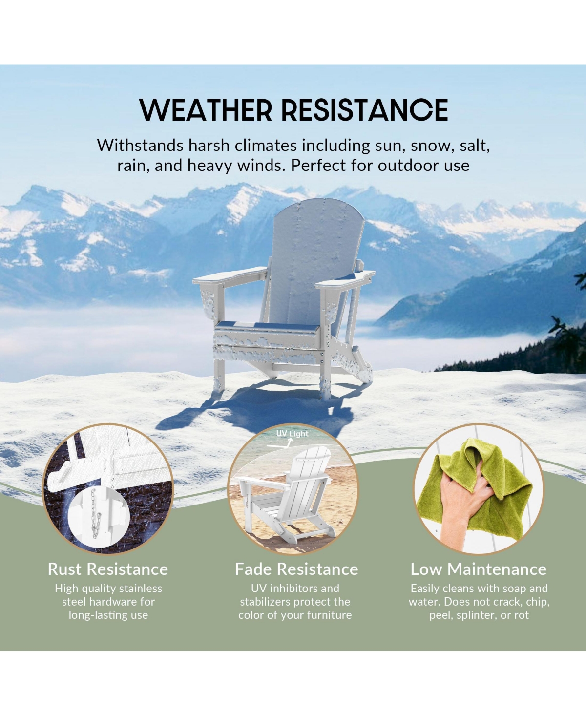 WestinTrends All-Weather Contoured Outdoor Poly Folding Adirondack Chair (Set of 8)