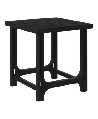 3-Piece HDPE Plastic Adirondack Chairs with 18" Square Side Table Patio Set