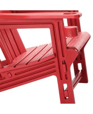 3-Piece HDPE Plastic Adirondack Chairs with 18" Square Side Table Patio Set