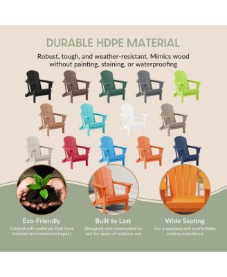 All-Weather Contoured Outdoor Poly Folding Adirondack Chair (Set of 8)