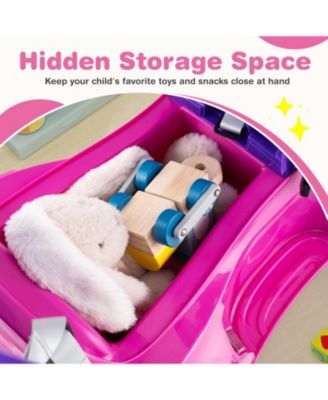 3 In 1 Toddler Push Car Ride On Toy With Canopy Storage And Parental Handle