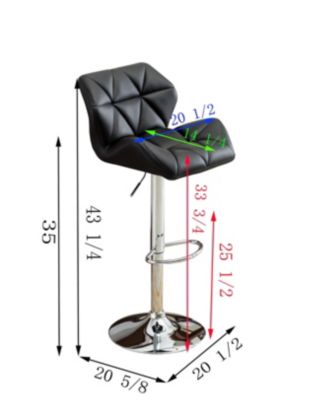Adjustable Hidraulic Bar Stools, Set of 2