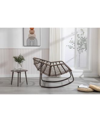 Padded Rattan Rocking Chair