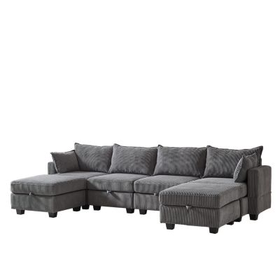 Flexible Modular Sectional Sofa with Storage