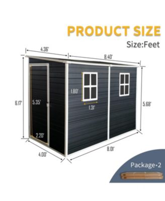 Outdoor Storage Shed with Floor, Windows, Doors