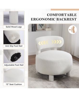 Teddy Fabric Armless Accent Chair