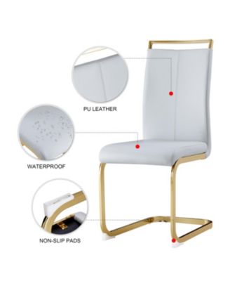 Modern Gray PU Leather Dining Chairs (Set of 2)