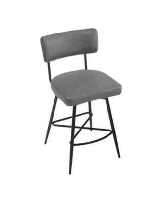 Retro Swivel Counter Stools, Set of 2 in Grey