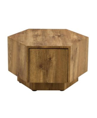 Hexagonal Coffee Table with Drawers