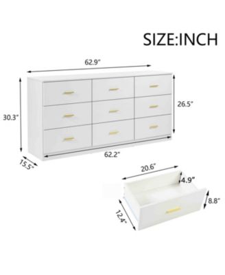  Modern White 9-Drawer Dresser - Ample Storage