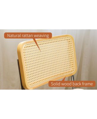 Streamdale Velvet Rattan Dining Chairs, Chrome Legs (Champagne, Set of 2