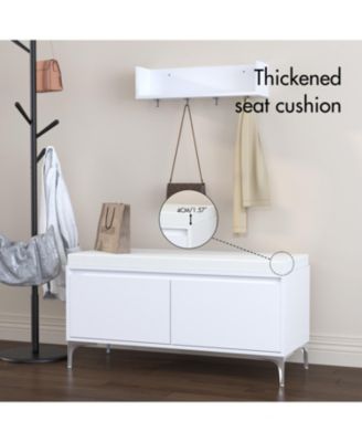 Streamdale Entryway Shelf with Hooks, Bench & Shoe Cabinet Set