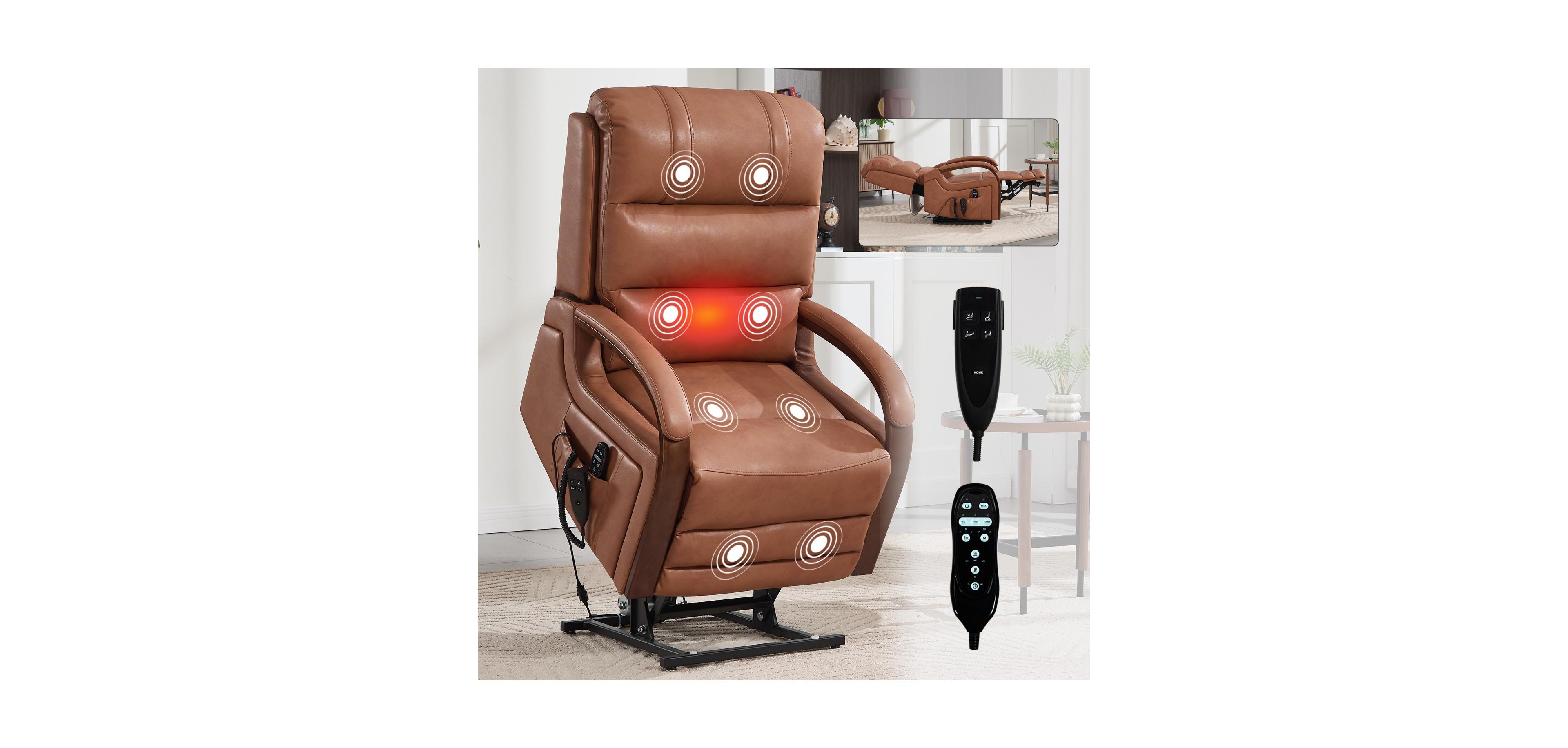 Streamdale Furniture Power Leatheraire Lift Recliner w/ Heat & Massage