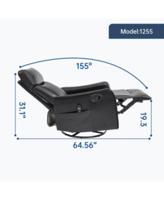 Faux Leather Massage Recliner Rocker Swivel Chair