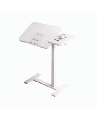 Streamdale Rolling Overbed Laptop Desk - Adjustable, Tilting - White