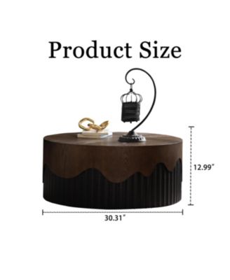 Streamdale 30" Round Handcrafted Relief Coffee Table