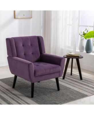 Velvet Accent Chair with Black Legs
