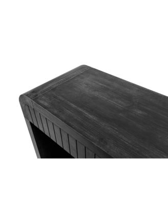 59" Vintage Entryway Table with Two Hidden Drawers for Small Spaces (Antique Black)