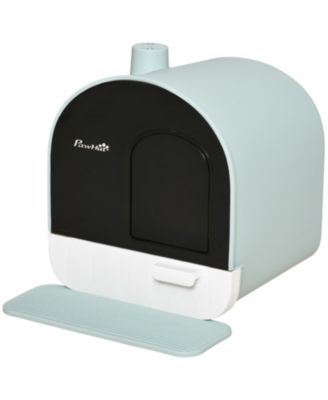 Green Covered Cat Litter Box with Lid - Includes Removable Tray, 17" x 17" x 18.5" for Indoor Cat