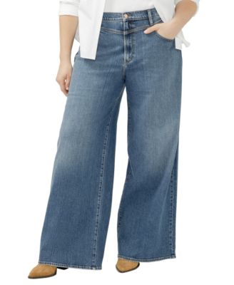 Plus Size Ultra Wide Leg High Rise Jeans