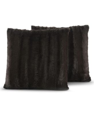 Faux-Fur 2-Pack Decorative Pillows, 20" x 20"