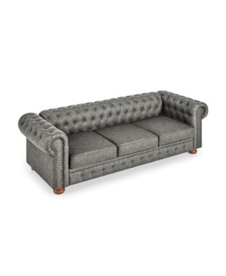 Chesterfield Tufted Sofa 3-Seater Nailhead Trim