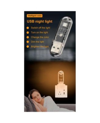 Streamdale Nightstands Set of 2, Charging, Night Light, Bookshelf, Storage, Wood