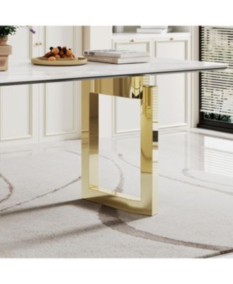 Sintered Stone & Glass Top Dining Table