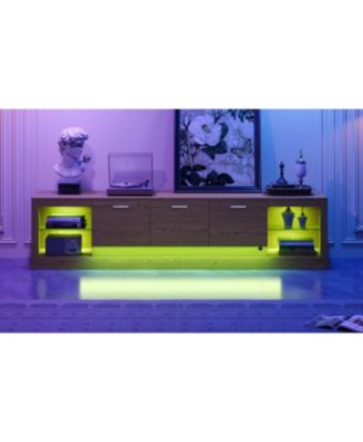 78" Modern TV Stand with Cabinets & Open Shelves, Fits TVs up to 90