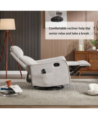 Streamdale Light Grey Heat Massage Rocker Swivel Recliner