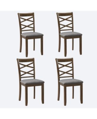 Streamdale Walnut Wood Dining Chairs Set of 4