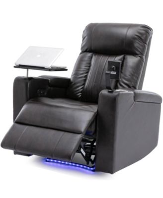Premium Power Recliner with Storage Arms, Cupholders, Swivel Tray Table and Cell Phone Stand