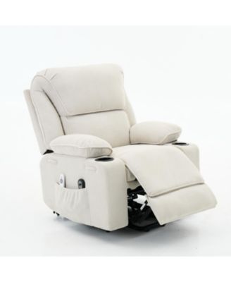 Streamdale Ivory Remote-Controlled Heating and Massage Assistive Recliner for Seniors