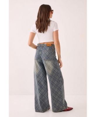 Women's Denim Distressed Straight Leg Jeans