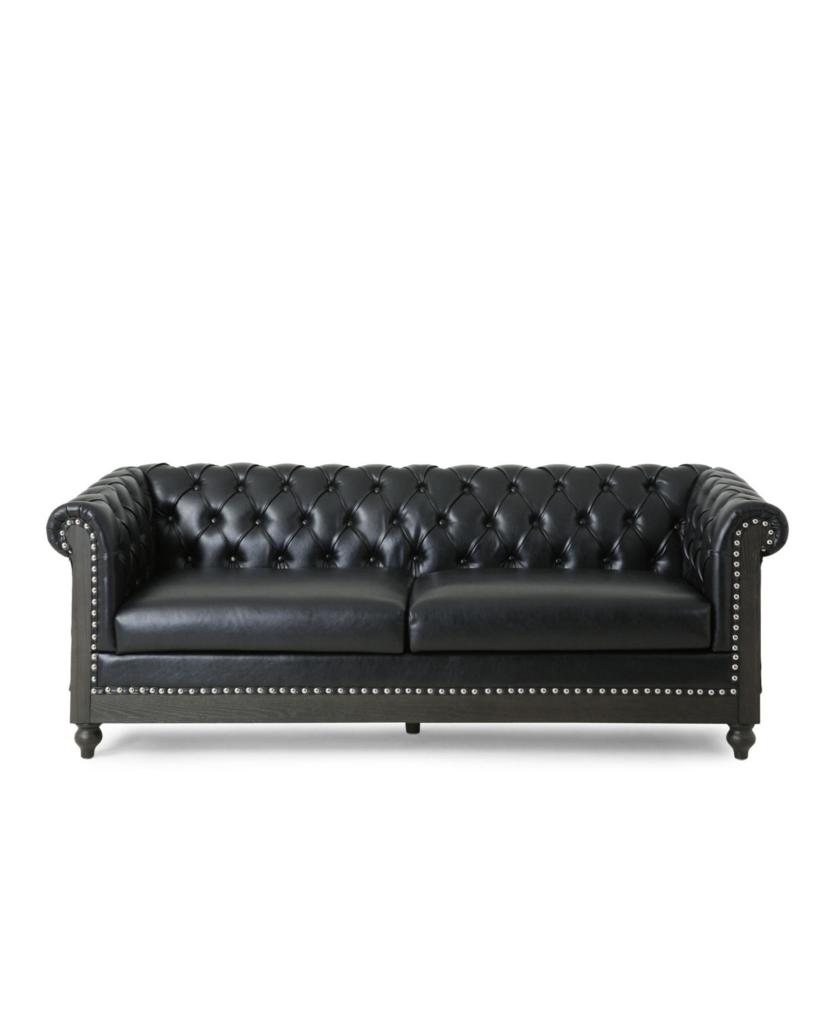 Streamdale Furniture Comfy 3-Seat Sofa with Wooden Legs, Retro Style for Living Room and Study