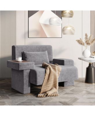 Streamdale Oversized Armchair Wide Mid-Century Chair with Pillow