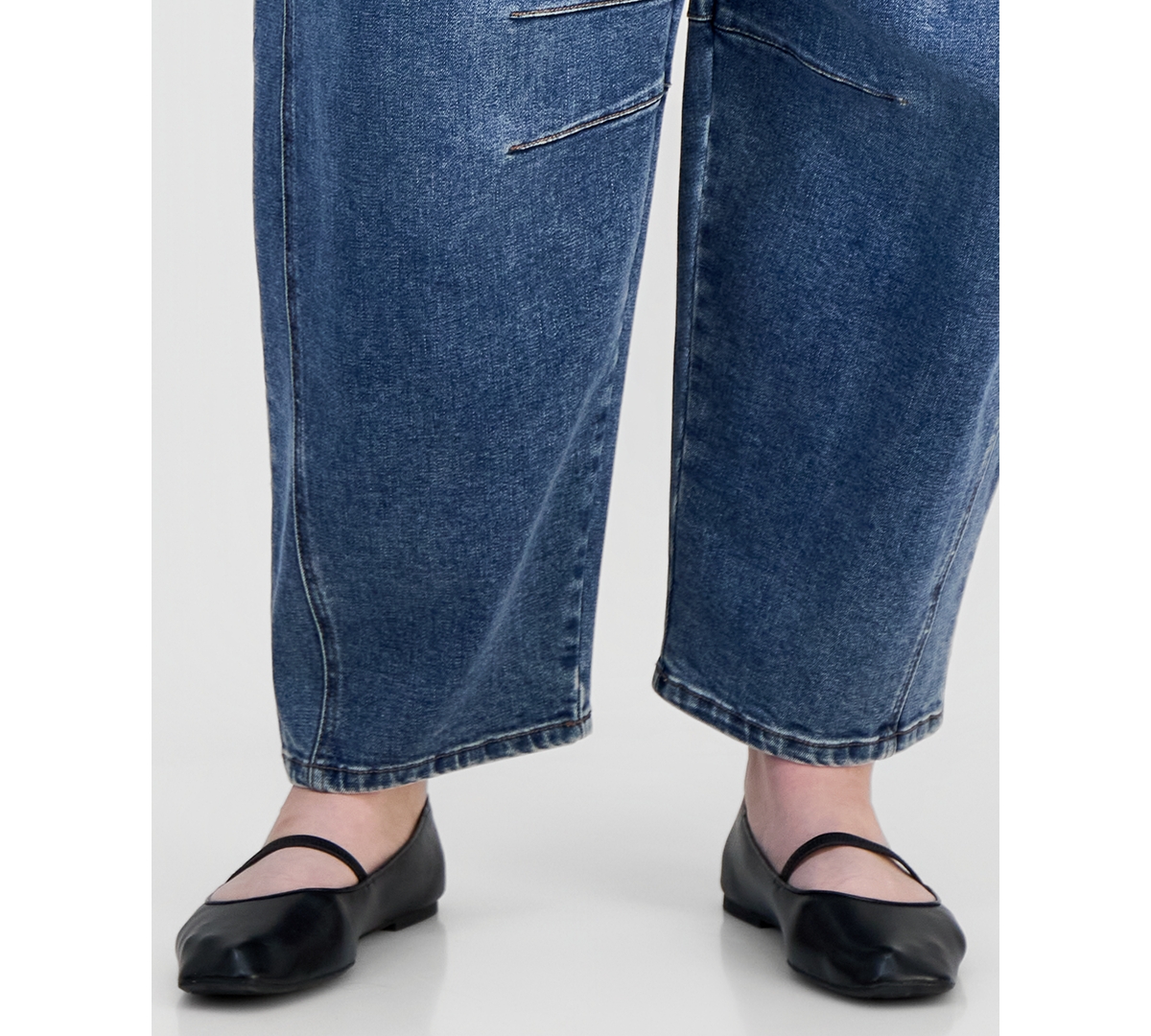 And Now This Trendy Plus Tie-Waist Barrel Jeans, Macy's Exclusive
