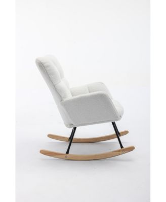 Teddy Fabric Rocking Gilder Nursery Chair for Living Room Indoor