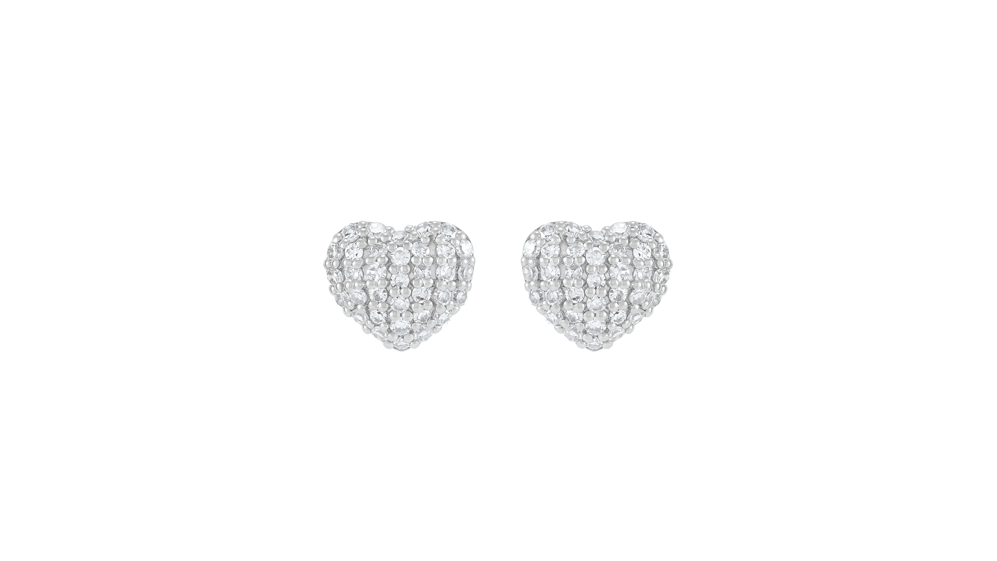 Macy's Diamond Heart Stud Earrings (1/2 ct. t.w.) in Sterling Silver and Rhodium