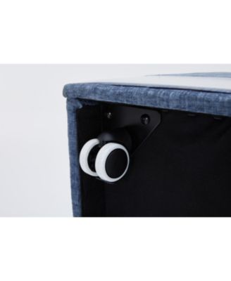 Linen Upholstered Armless Dining Chair with Storage