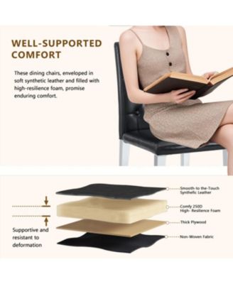 PU Dining Chairs, Legs (4-Pack)