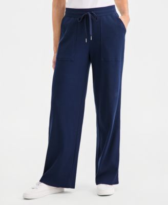 Women's Waffle-Knit Wide-Leg Pull-On Pants